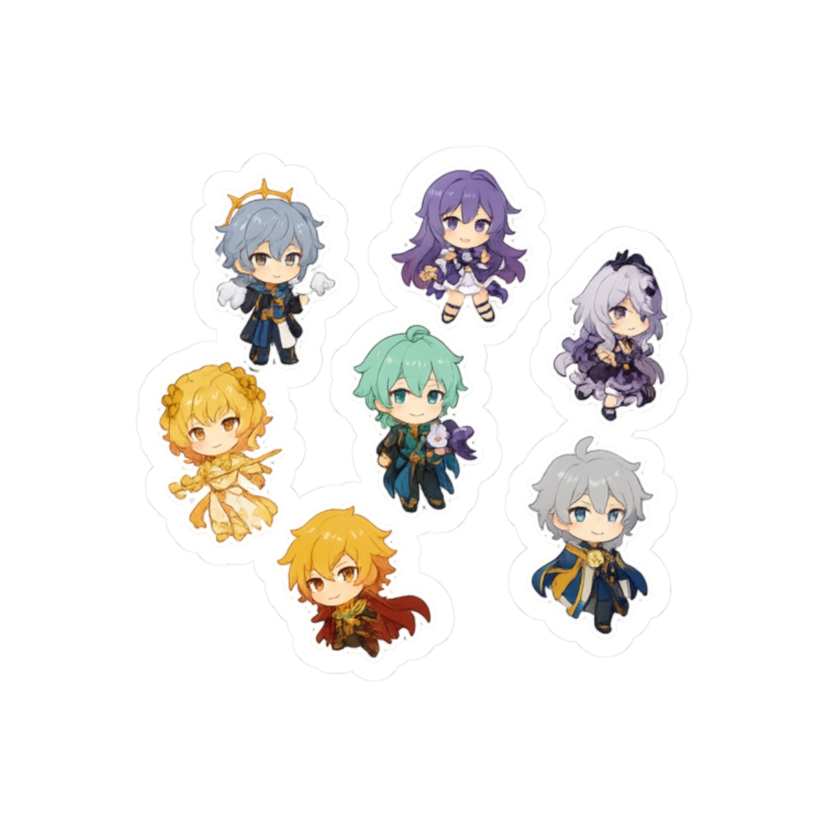 Colorful Chibi Character Stickers | Cute Kawaii Vinyl Decals - alternate angle 3, merchandise