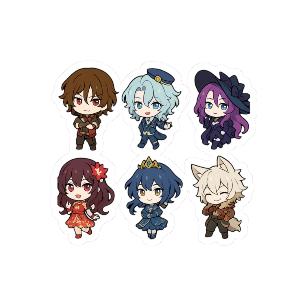 Honkai Star Rail Chibi Sticker Sheet Holographic Vinyl Decals - alternate angle 3, merchandise