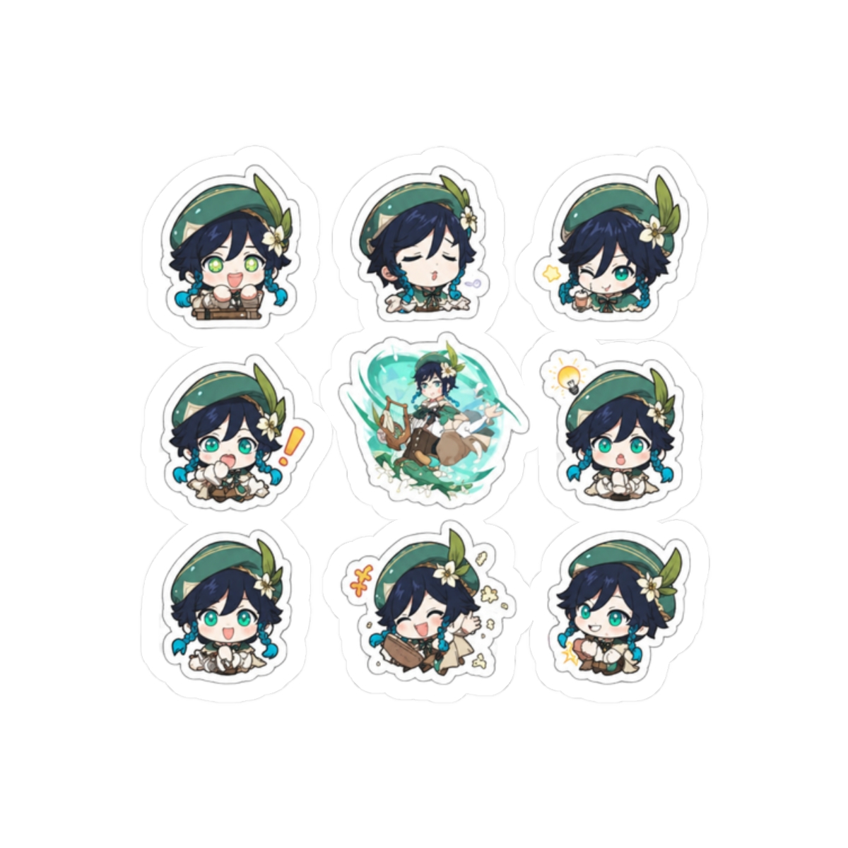 Genshin Impact Venti Stickers - alternate angle 3, merchandise