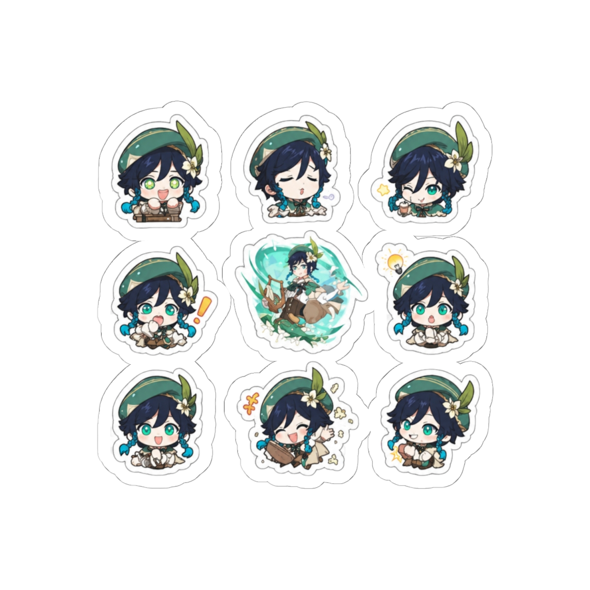 Genshin Impact Venti Stickers - alternate angle 1, merchandise